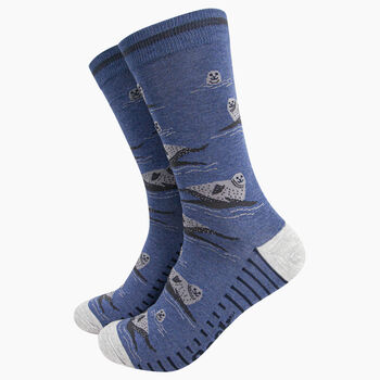 Seals Seagulls Jellyfish Seaside Men's Bamboo Socks Gift Box, 2 of 4
