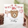 Personalised Crochet Bear Happy 1st Christmas Card, thumbnail 1 of 3