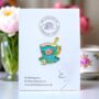 Not Your Cup Of Tea, Blue Flower Enamel Pin Badge, Cute Victorian Teacup Brooch, thumbnail 1 of 8
