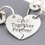 Couples Gift Together Forever Split Heart Keyring, thumbnail 1 of 6