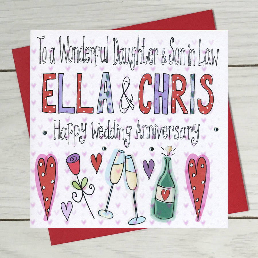 Son & Daughter in Law 16th Wedding Anniversary Card 16 Years Holloware Anniversary 
