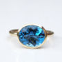 Blue Topaz Stacking Ring In 9ct Yellow Gold, thumbnail 1 of 5