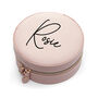 Personalised Blush Pink Round Jewellery Case, thumbnail 4 of 6