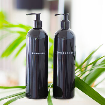 Refillable Black Bottle With Personalised Label, 2 of 7