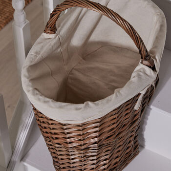 Wicker Stair Basket With Cotton Lining, 3 of 3