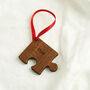 Personalised Wooden Jigsaw Family Bauble Set, thumbnail 2 of 2