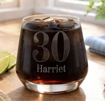 Personalised Big Age Glass Tumbler, 3 of 4