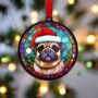 Puggle In Santa Hat Suncatcher Decoration, thumbnail 4 of 6