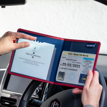 Disabled Blue Badge Parking Permit Wallet Made From Recycled Bottles In Raspberry, 2 of 11