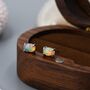 Natural Ethiopian Opal Stone Oval Stud Earrings, thumbnail 2 of 11