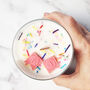 Personalised Birthday Cake Sprinkles Scented Candle, thumbnail 8 of 11