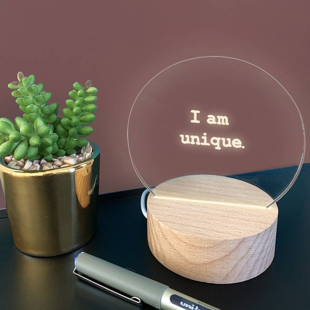 Personalised 'I Am Unique' Mini Desk Lamp, 1 of 3