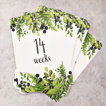 Foliage Design Pregnancy Milestone Moments Cards, 3 of 3