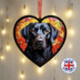 Labrador Stained Glass Effect Heart Suncatcher, thumbnail 1 of 9