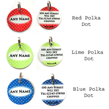 Personalised Polka Dot Pet Dog ID Tags, 2 of 2