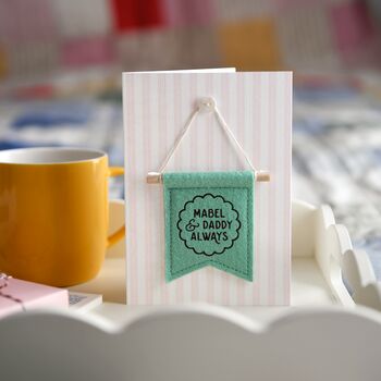 Personalised ‘Daddy And Me Always’ Banner Flag Keepsake Card, 3 of 8