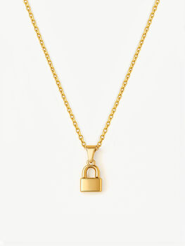 Padlock Pendant Necklace 18ct Gold Plated, 2 of 5