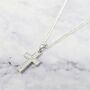 Cubic Zirconia Meaningful Silver Cross Pendant Necklace, thumbnail 1 of 3