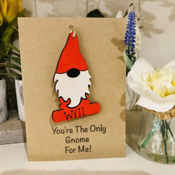 Personalised Valentines Card Boyfriend Gnome, 3 of 4