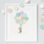 Personalised Kid's Bright Pastel Balloon Bunch Picture, thumbnail 1 of 7