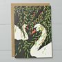 Swans And Willows Greeting Card, thumbnail 2 of 2