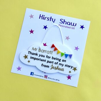 Thank You Personalised Teacher Gift, Cloud Keepsake, 3 of 5