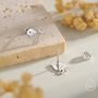 Sterling Silver Tiny Chickadee Bird Stud Earrings, thumbnail 7 of 12