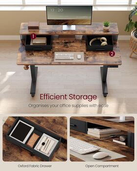 Electric Standing Desk With Power Strip Monitor Stand, 3 of 9