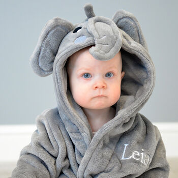 Personalised Soft Elephant Dressing Gown, 6 of 8