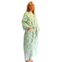 Long Cotton Kimono Large Green Leaf, thumbnail 1 of 4