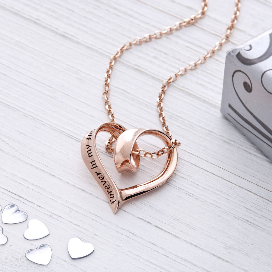 Rose Gold-plated Silver 21mm Heart With Rose Pendant