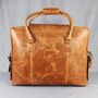 'Markham' Men's Extra Large Leather Holdall In Tan, thumbnail 7 of 12