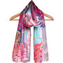 Large Watercolour Leaves Pure Silk Scarf, thumbnail 1 of 2