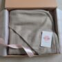 Personalised Beige 100% Cashmere Hooded Baby Blanket Gift Boxed, thumbnail 3 of 8