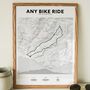 Framed And Personalised Route Map Art For Any Cycle, thumbnail 1 of 6