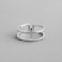 Sterling Silver Double Band Cross Ring, thumbnail 1 of 4