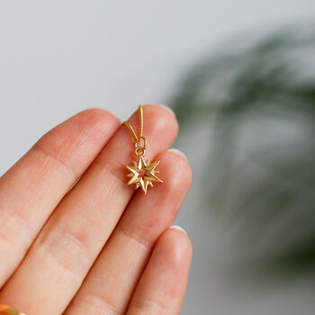 Star Necklace In Sterling Silver, 24ct Gold Vermeil, 3 of 10