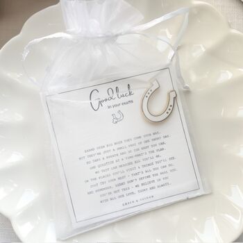 Good Luck Exam Poem And Lucky Horseshoe Enamel Pin Meaningful Gcse Student Gift Keepsake, 10 of 12