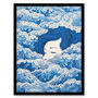 Lost At Sea Waves Of Sleep Blue White Wall Art Print, thumbnail 5 of 6