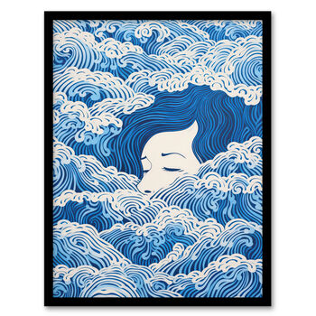 Lost At Sea Waves Of Sleep Blue White Wall Art Print, 5 of 6
