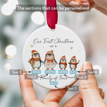Personalised First Christmas Family Ornament 2025, 2 of 7