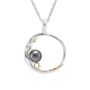 Sterling Silver Organic Black Pearl Necklace, thumbnail 3 of 10
