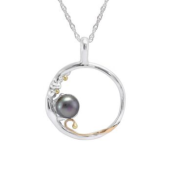 Sterling Silver Organic Black Pearl Necklace, 3 of 10