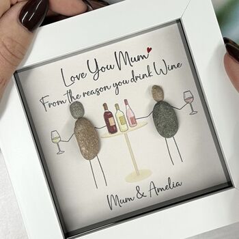 Personalised Mum Wine Pebble Picture, 2 of 3