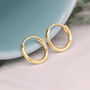 Mini Yellow Gold Plated Huggie Hoop Sleeper Earrings, thumbnail 3 of 8