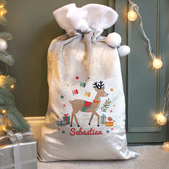 Personalised Reindeer Christmas Sack For Kids, 2 of 4