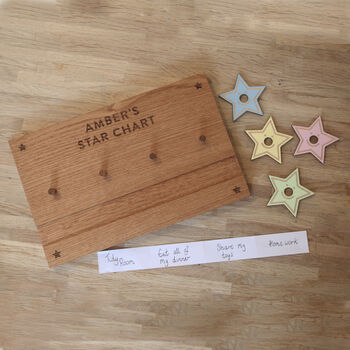 Wooden Personalised Engraved Star Chart, Reward Chart, 3 of 4