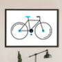 Monochrome Cycling Bike Print, thumbnail 1 of 5