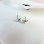 Sterling Silver Crystal Detail Star Stud Earrings, thumbnail 5 of 6