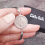 Any Date Personalised Sixpence Cuff Bracelet, thumbnail 1 of 12